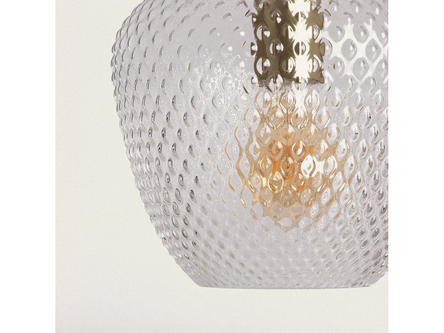 Lámpara Colgante Metal y Cristal Stiklu Dorado