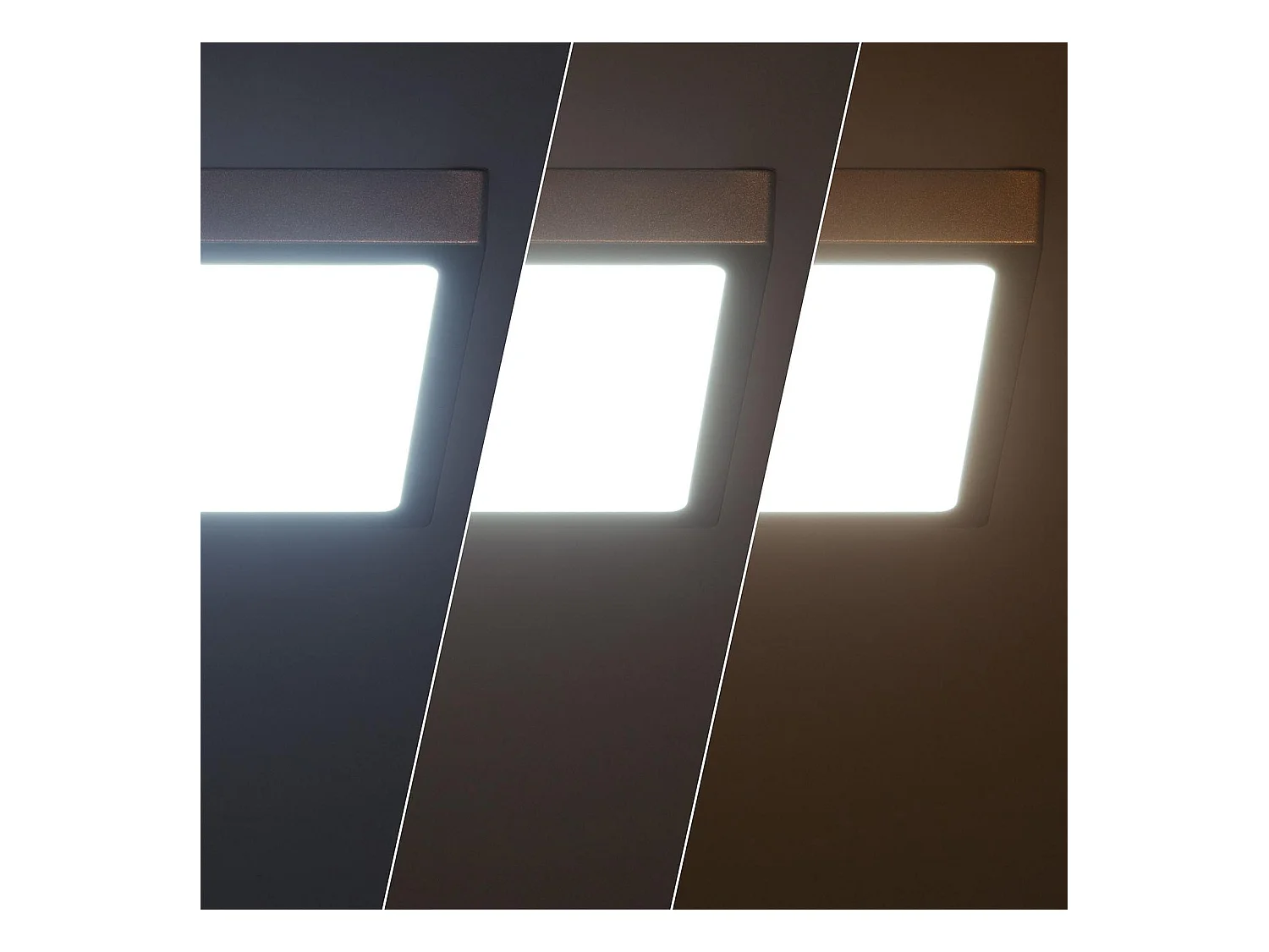 Plafonnier LED 18W Carré Aluminium 210x210 mm Slim CCT Sélectionnable Galán SwitchDimm Noir