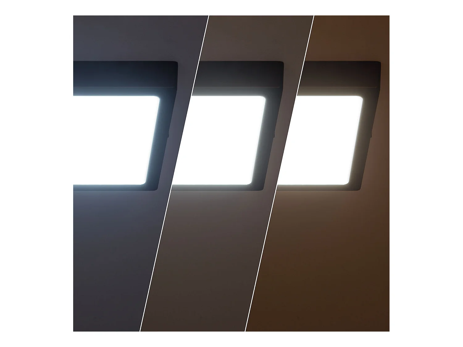 Plafonnier LED 18W Carré Aluminium 210x210 mm Slim CCT Sélectionnable Galán SwitchDimm Noir