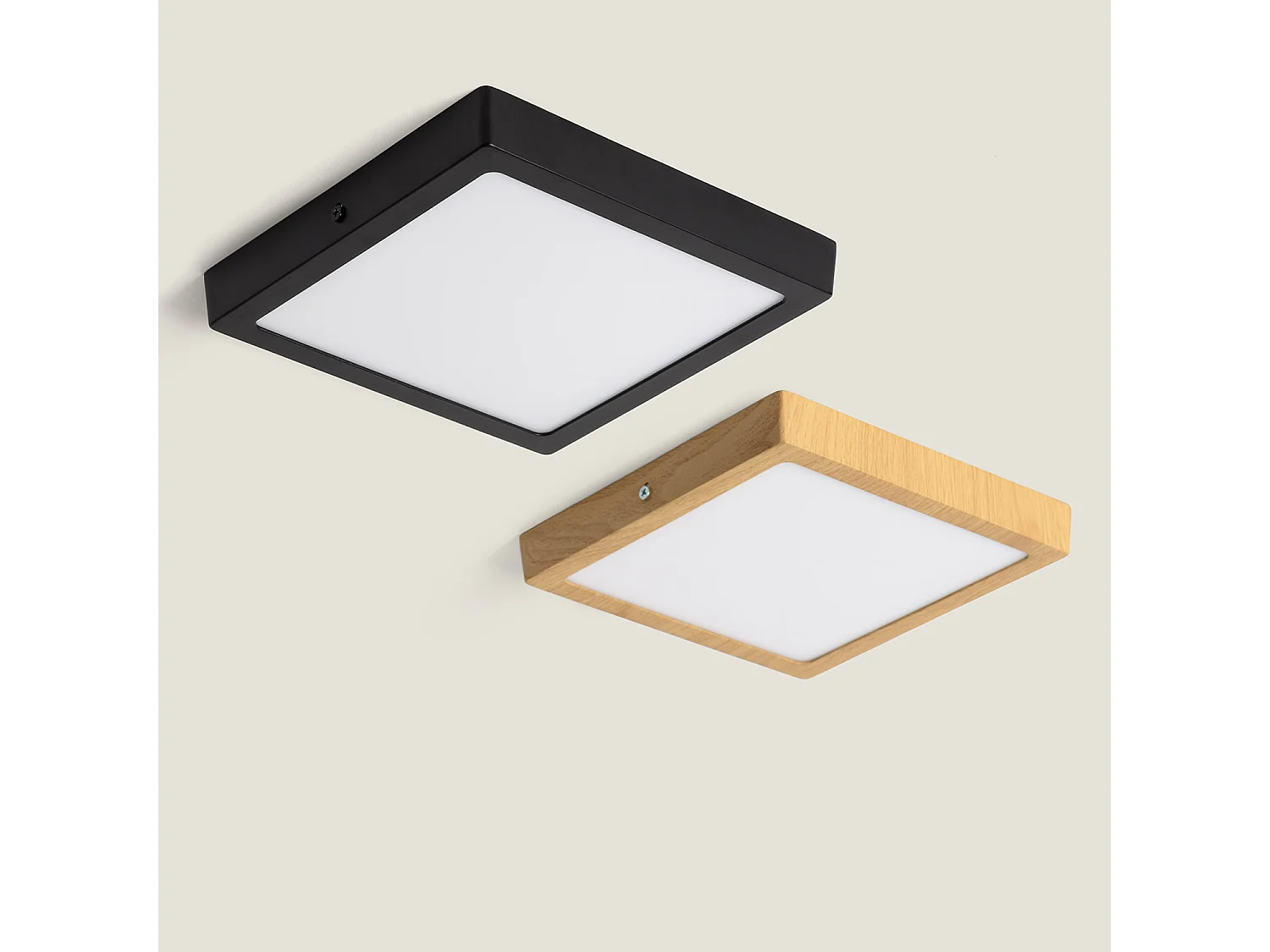 Plafoniera LED 18W Quadrata Aluminio 210x210 mm Slim CCT Selezionabile Galán SwitchDimm Nero