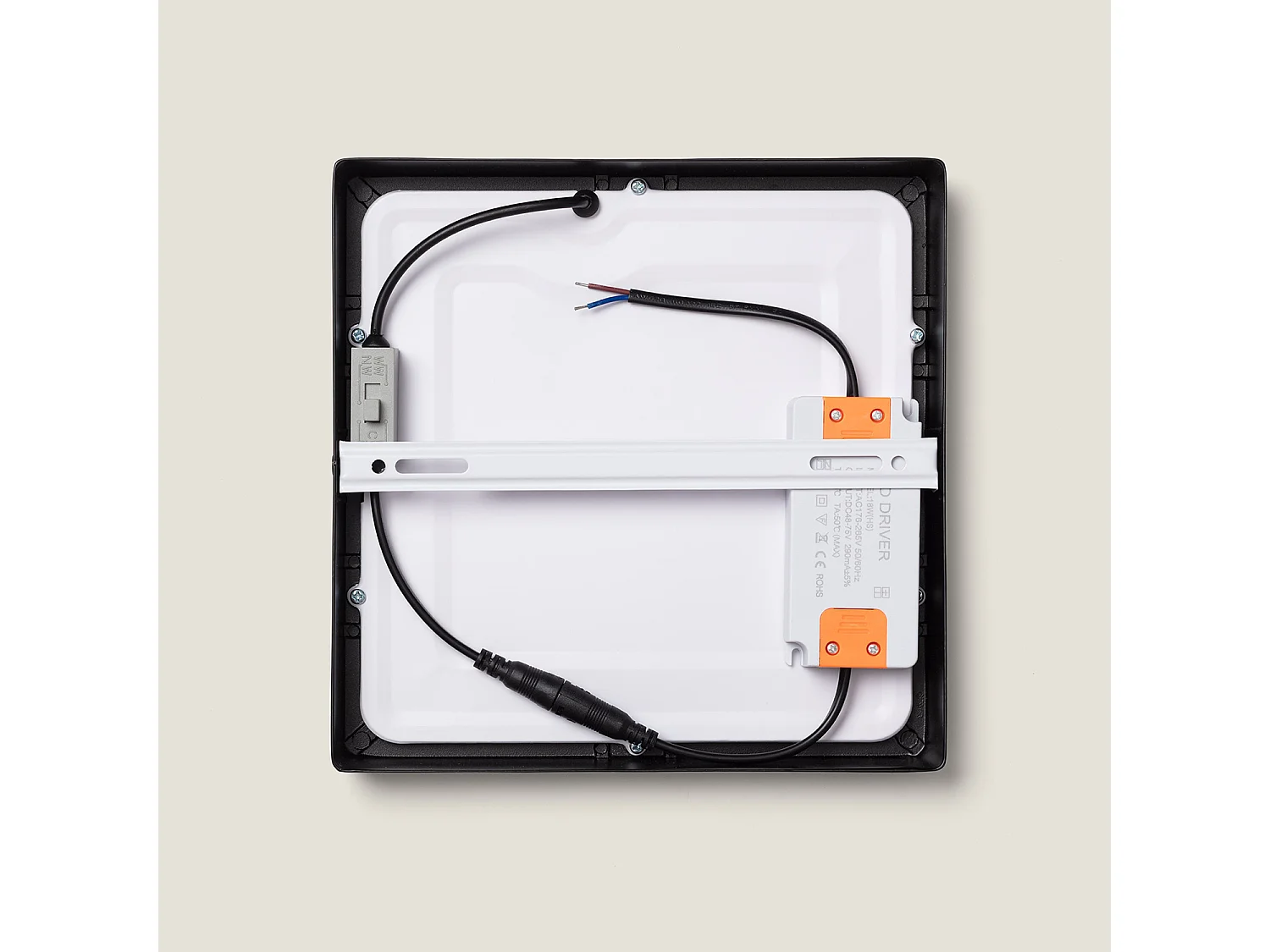 Plafoniera LED 18W Quadrata Aluminio 210x210 mm Slim CCT Selezionabile Galán SwitchDimm Nero