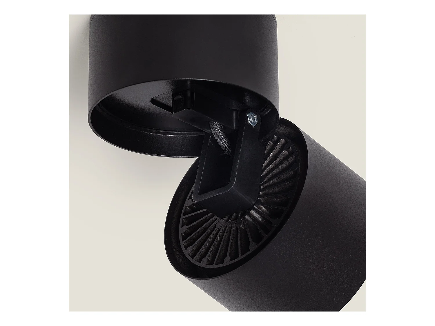 Aplique LED 15W de Aluminio Circular Negro New Onuba 2700K Blanco Cálido