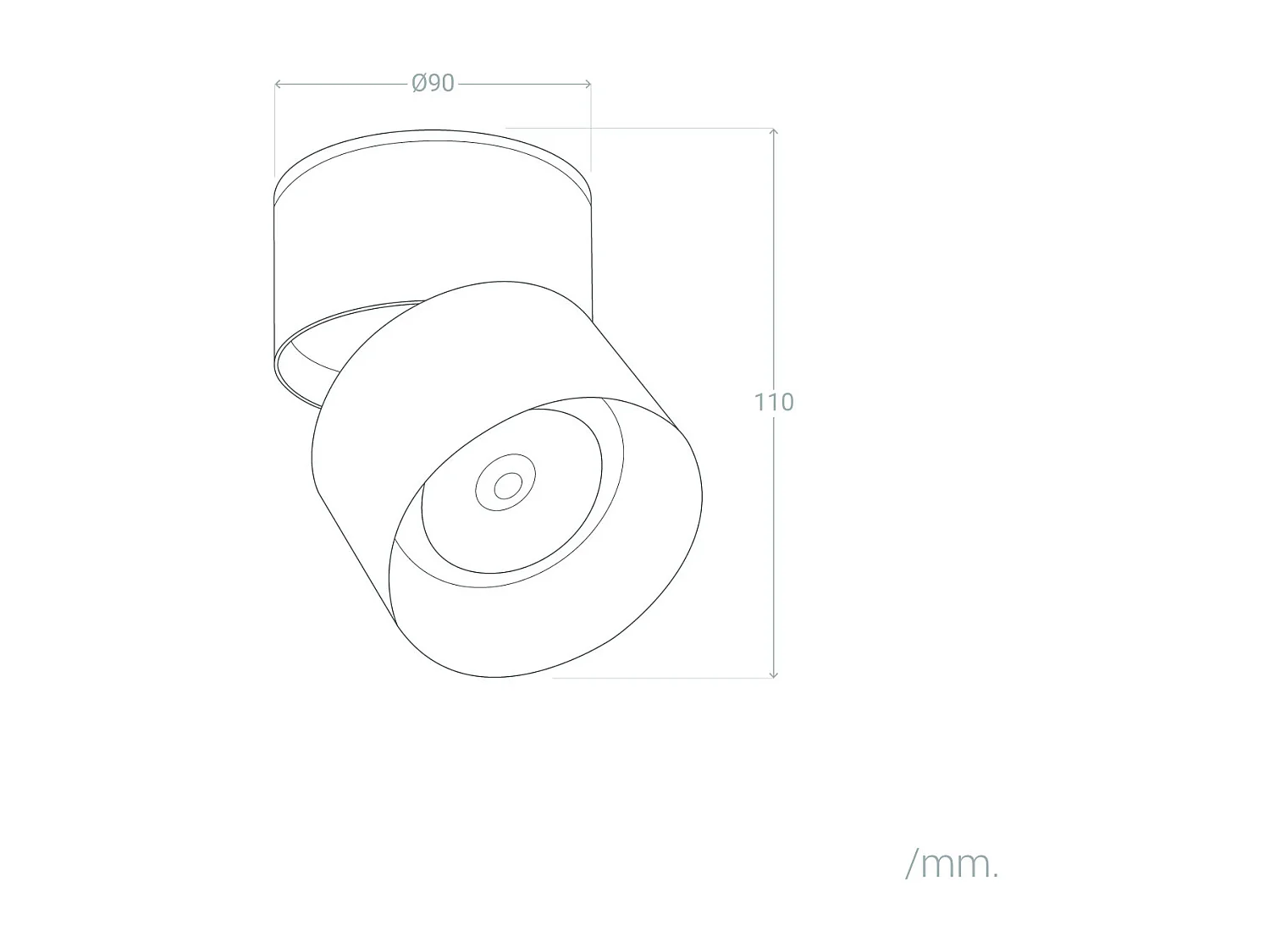 Applique LED Aluminium Ronde New Onuba 15W Noire 2700K Blanc chaud