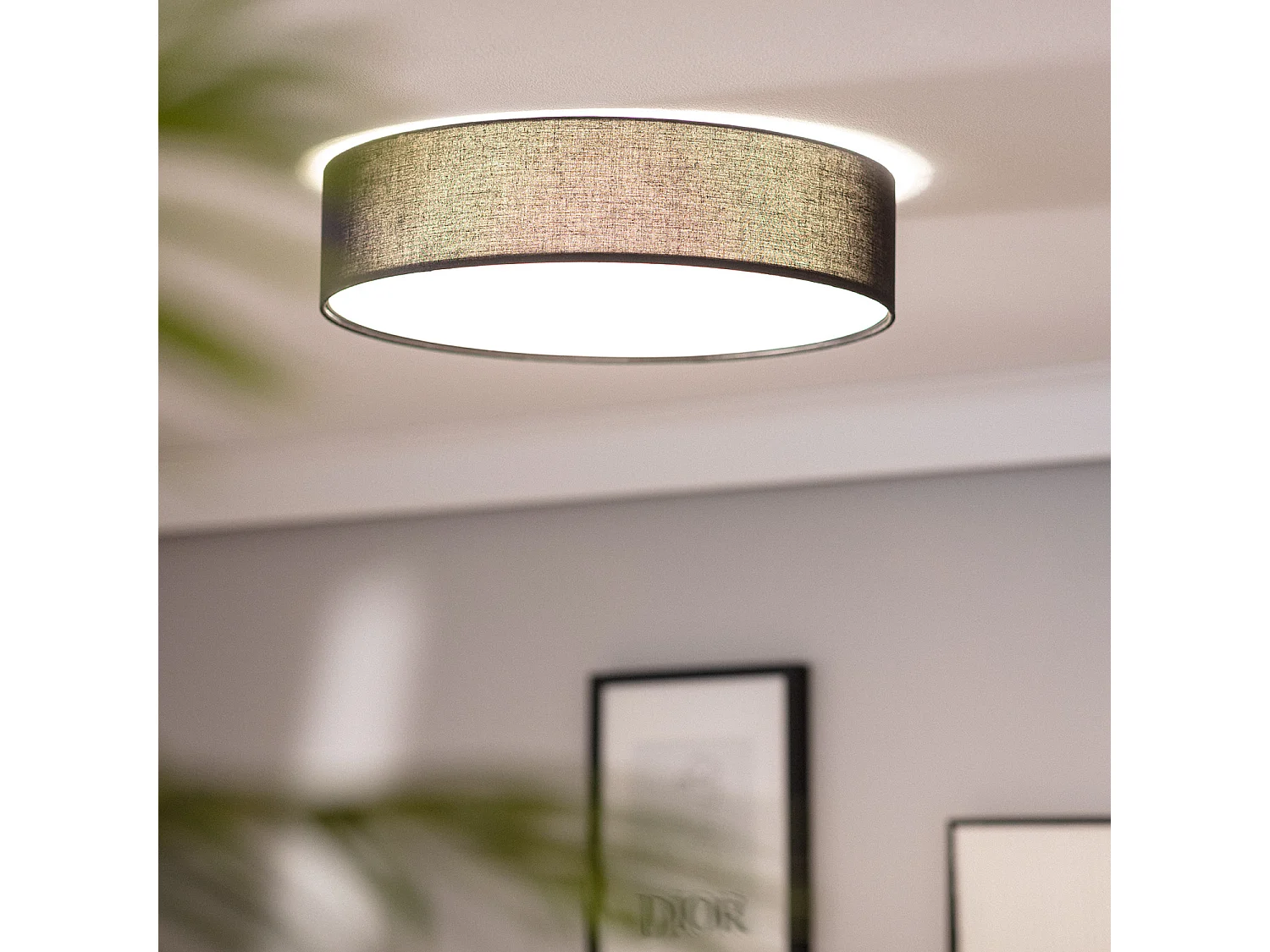 Plafonnier Rond Tissu Ranj Ø500 mm  Blanc