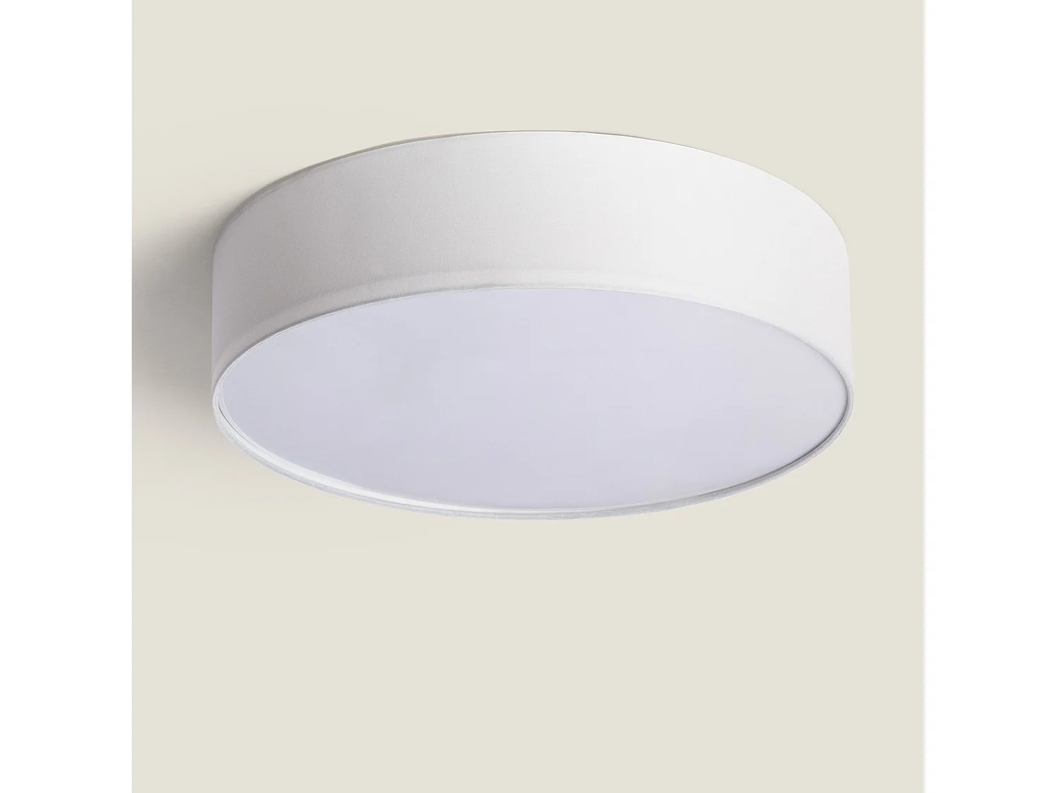 Plafonnier Rond Tissu Ranj Ø500 mm  Blanc