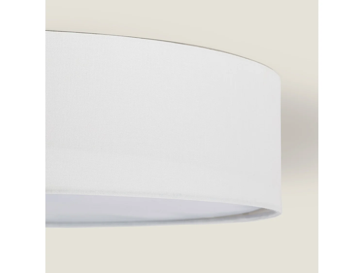Plafonnier Rond Tissu Ranj Ø500 mm  Blanc