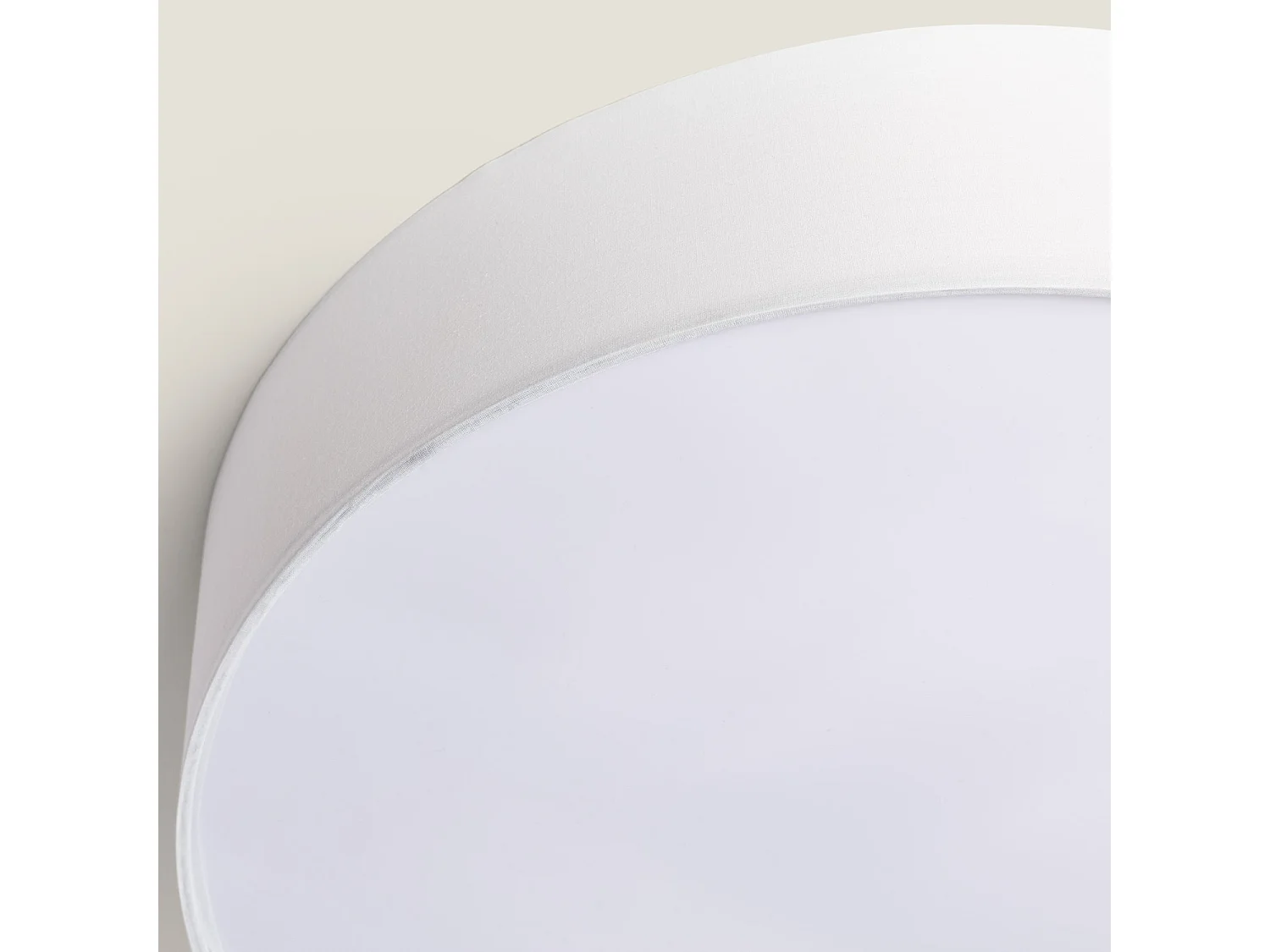 Plafonnier Rond Tissu Ranj Ø500 mm  Blanc