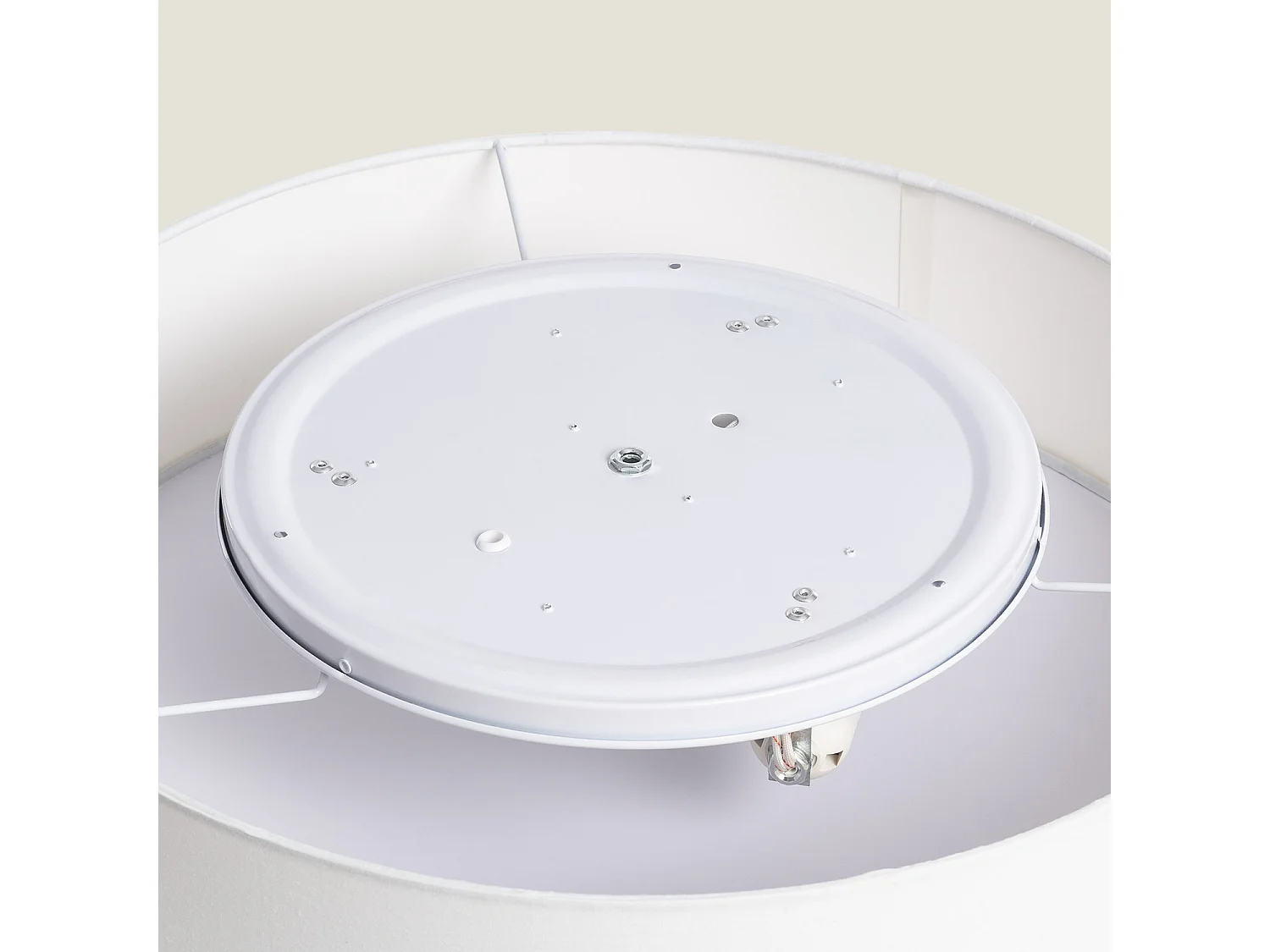 Plafonnier Rond Tissu Ranj Ø500 mm  Blanc