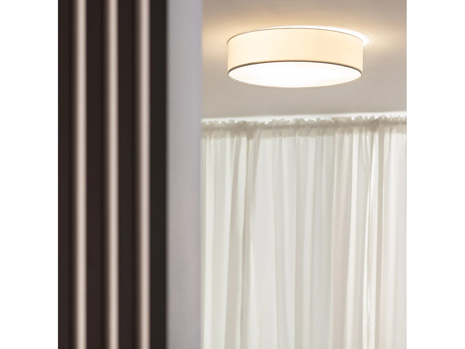 Plafonnier Rond Tissu Ranj Ø500 mm  Blanc