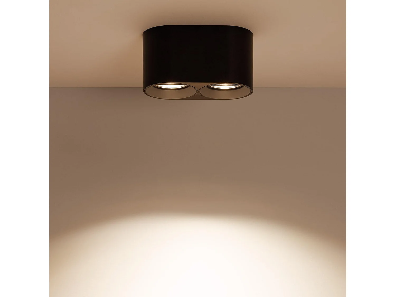 Plafonnier Space Double Noir avec Ampoule GU10  2700K Blanc chaud