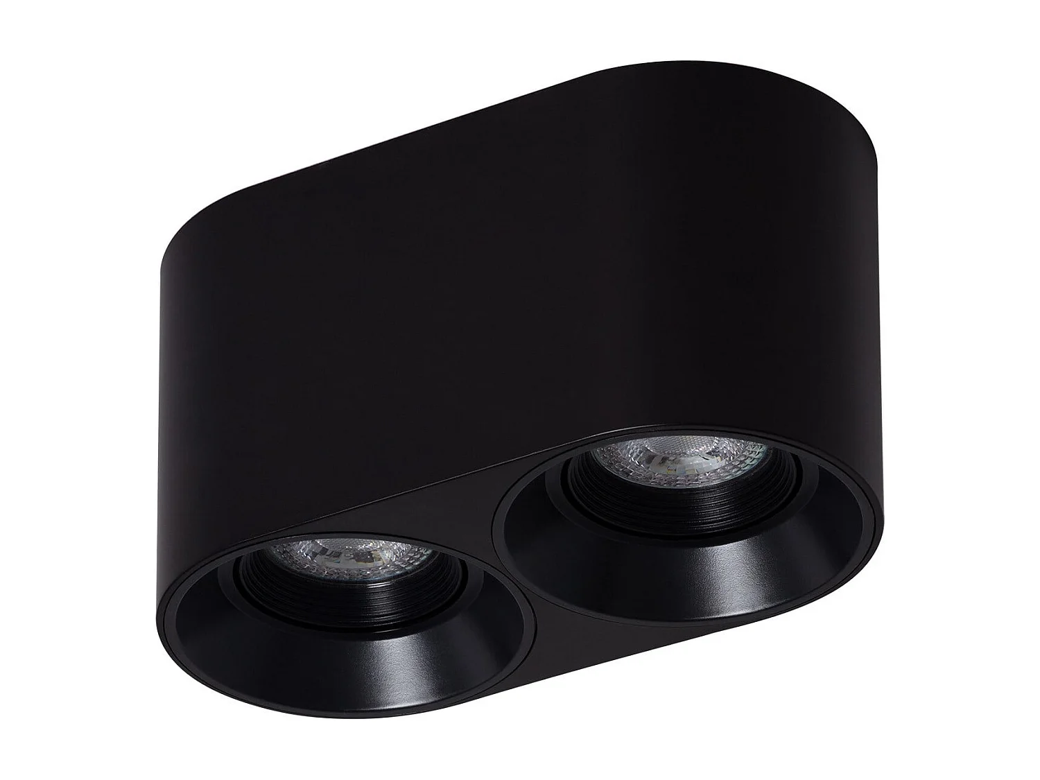 Applique da Soffitto Doppia Nera con Lampadina GU10 Space 2700K Bianco Caldo