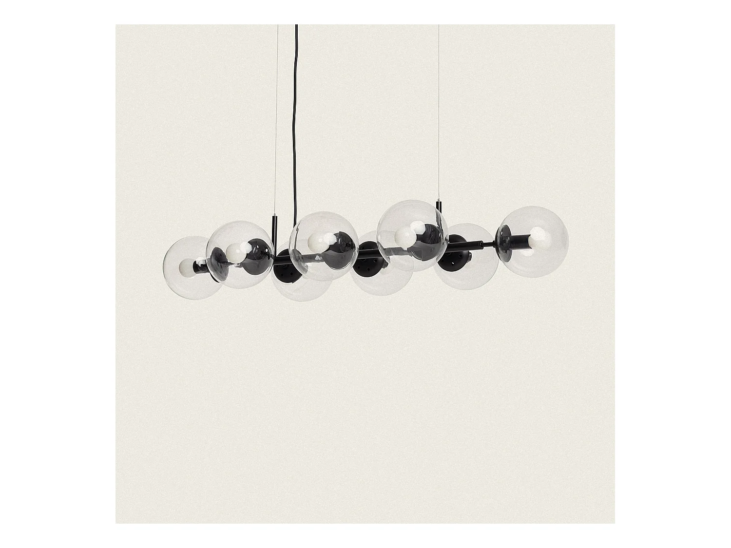 Lámpara Colgante Metal y Cristal Wassily 8 Focos Negro