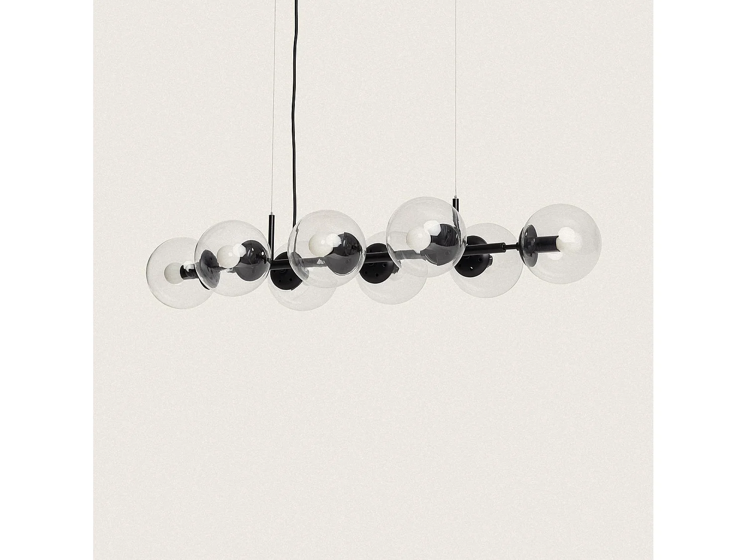 Suspension Métal et Verre Wassily 8 Spots  Noir