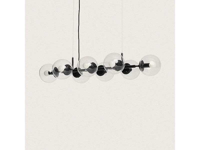 Suspension Métal et Verre Wassily 8 Spots  Noir