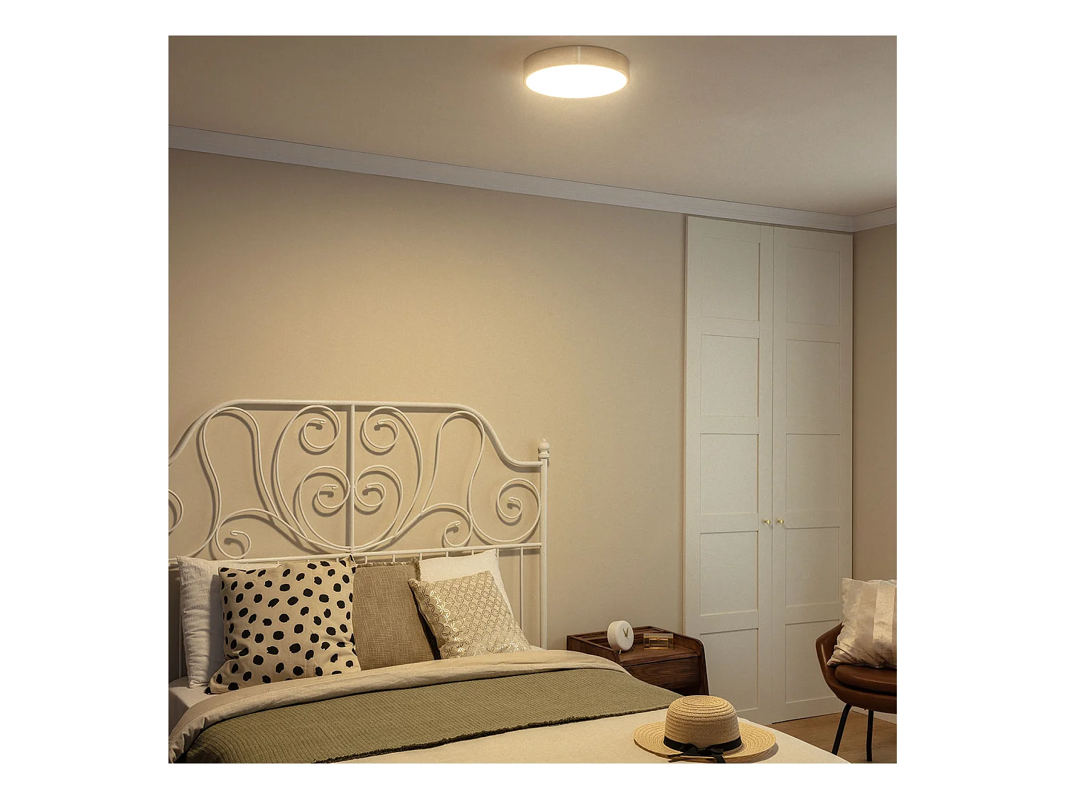 Plafonnier LED Rond Métal 18W CCT Sélectionnable Haydn Ø300 mm Doré