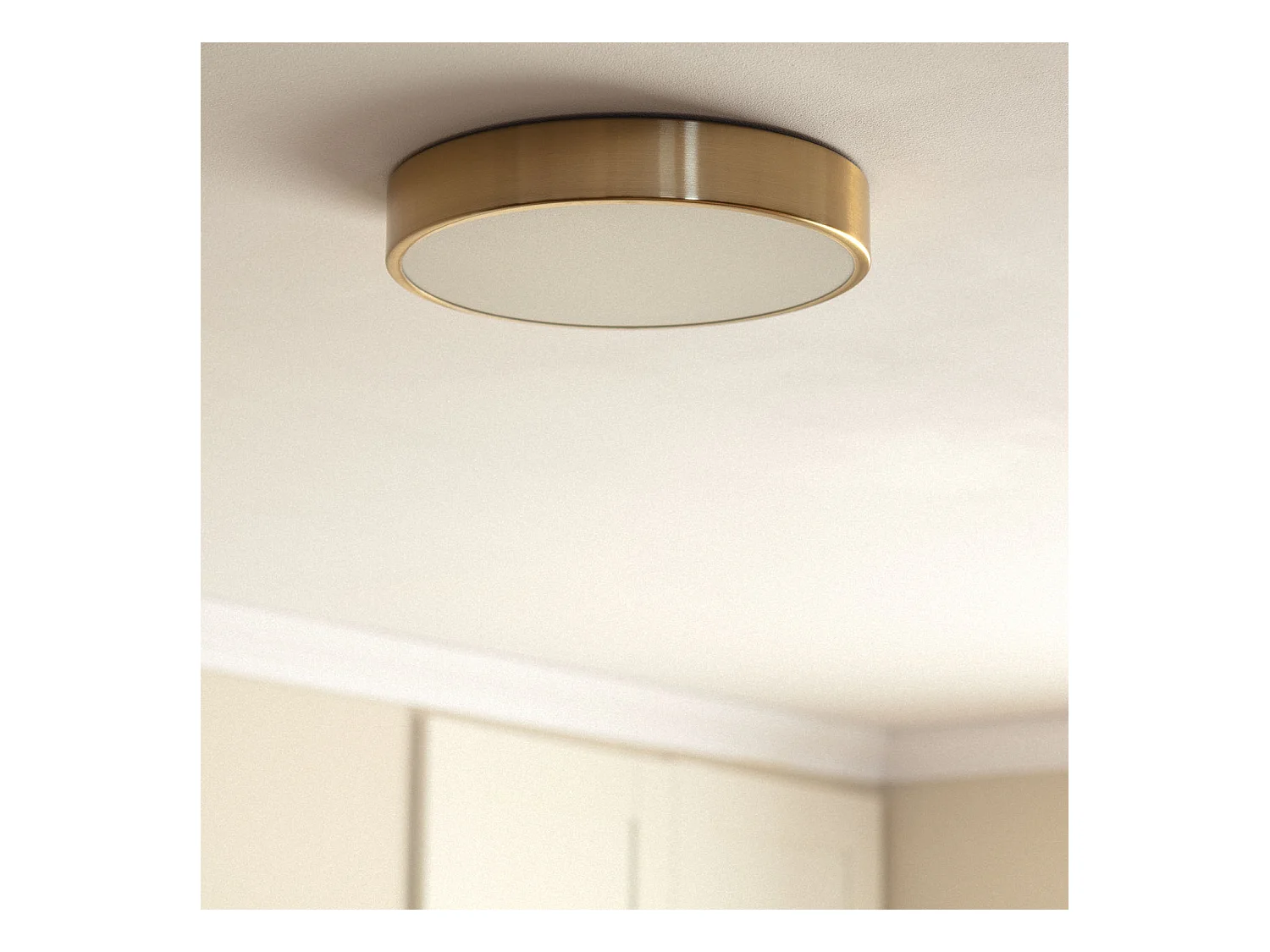 Plafoniera LED 18W Circolare Metallo Ø300 mm CCT Selezionabile Haydn Oro