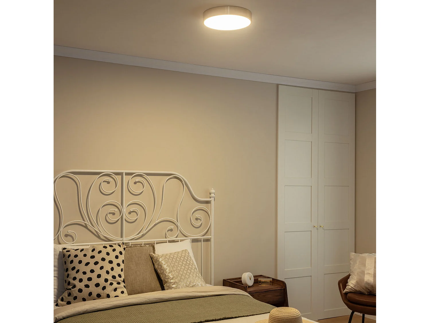 Plafonnier LED Rond Métal 18W CCT Sélectionnable Haydn Ø300 mm Doré