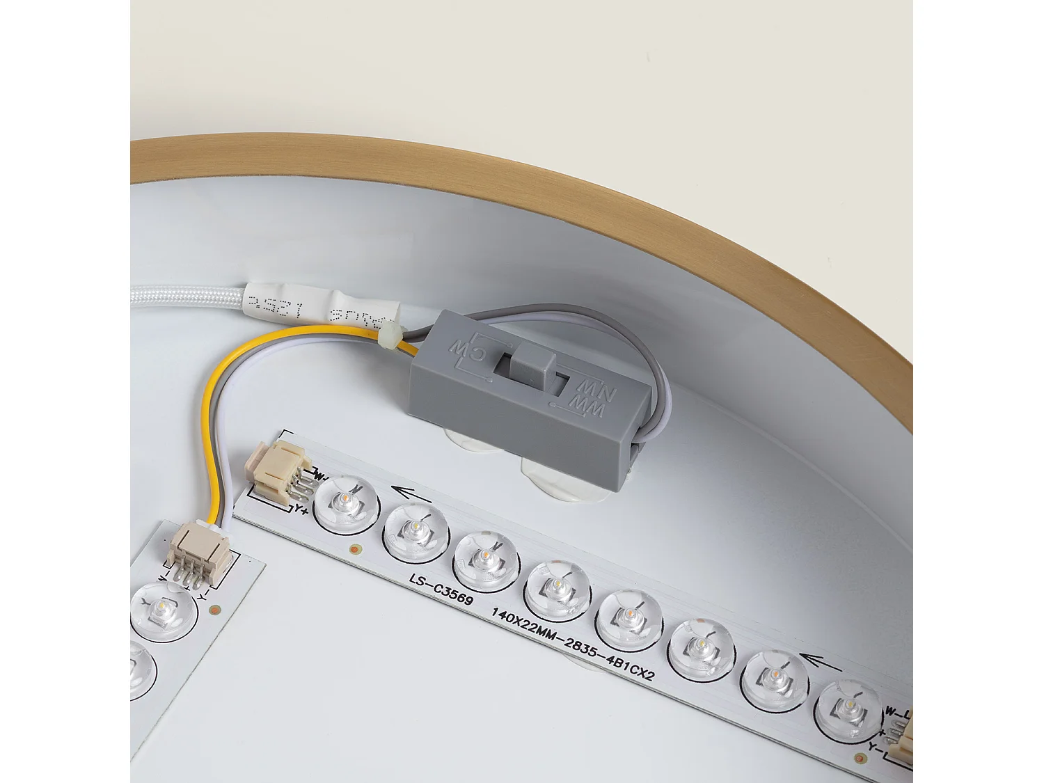 Plafonnier LED Rond Métal 18W CCT Sélectionnable Haydn Ø300 mm Doré