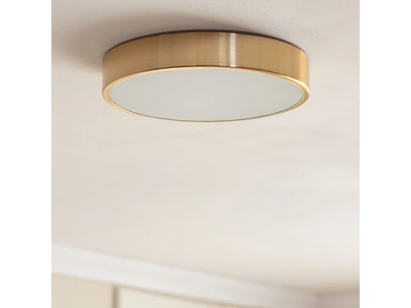 Plafonnier LED Rond Métal 18W CCT Sélectionnable Haydn Ø300 mm Doré