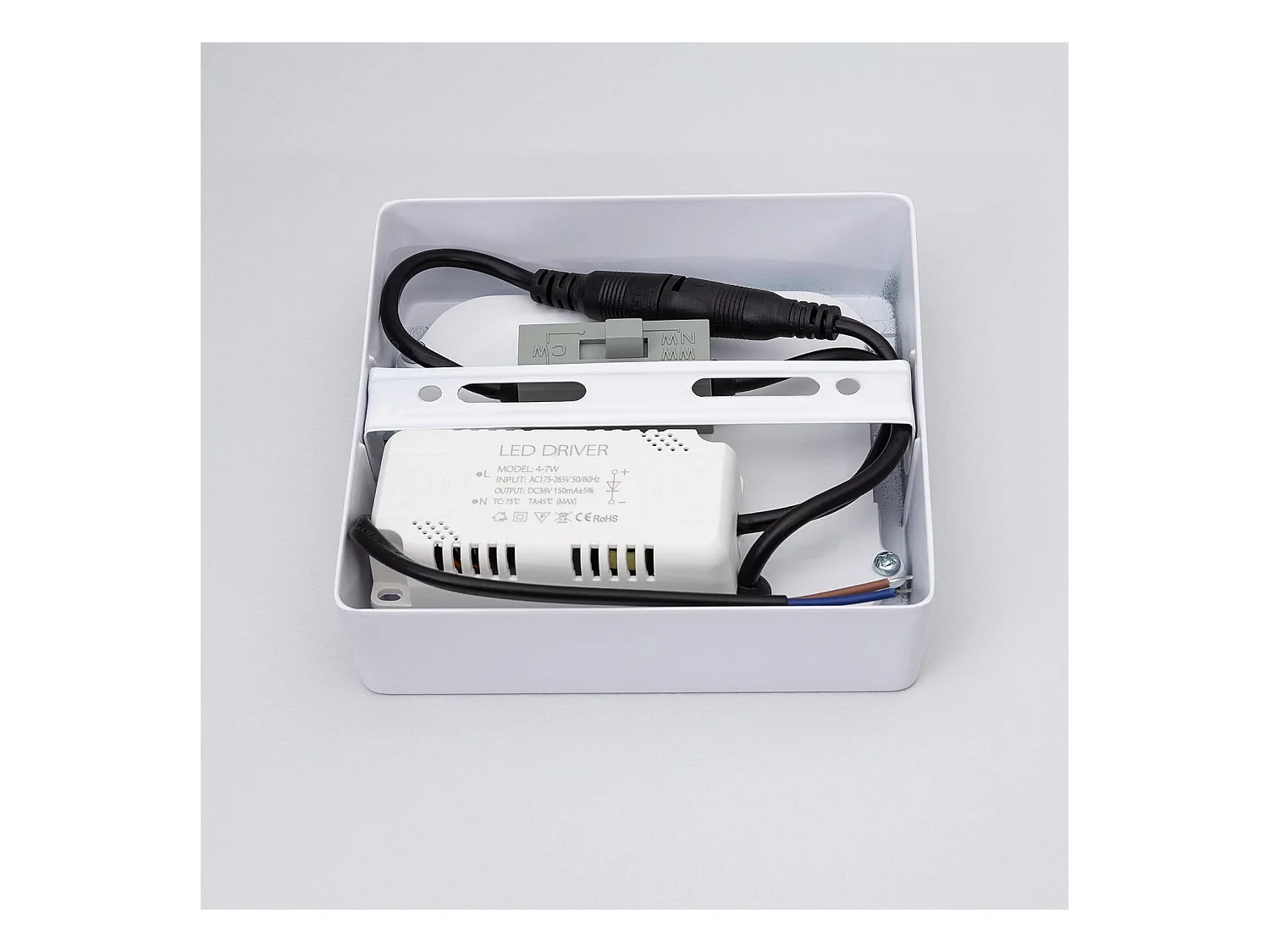 Plafoniera LED 6W Quadrato Alluminio 105x105 mm Slim CCT Selezionabile Galán SwitchDimm Bianco