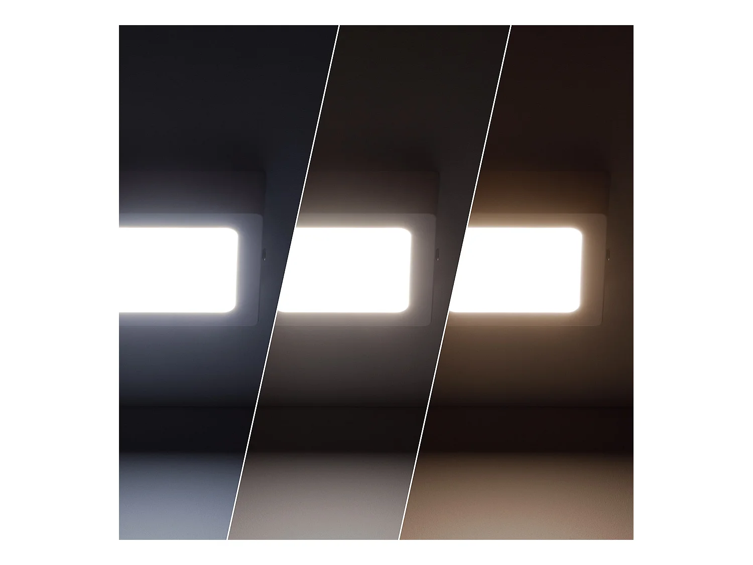 Plafoniera LED 6W Quadrato Alluminio 105x105 mm Slim CCT Selezionabile Galán SwitchDimm Bianco