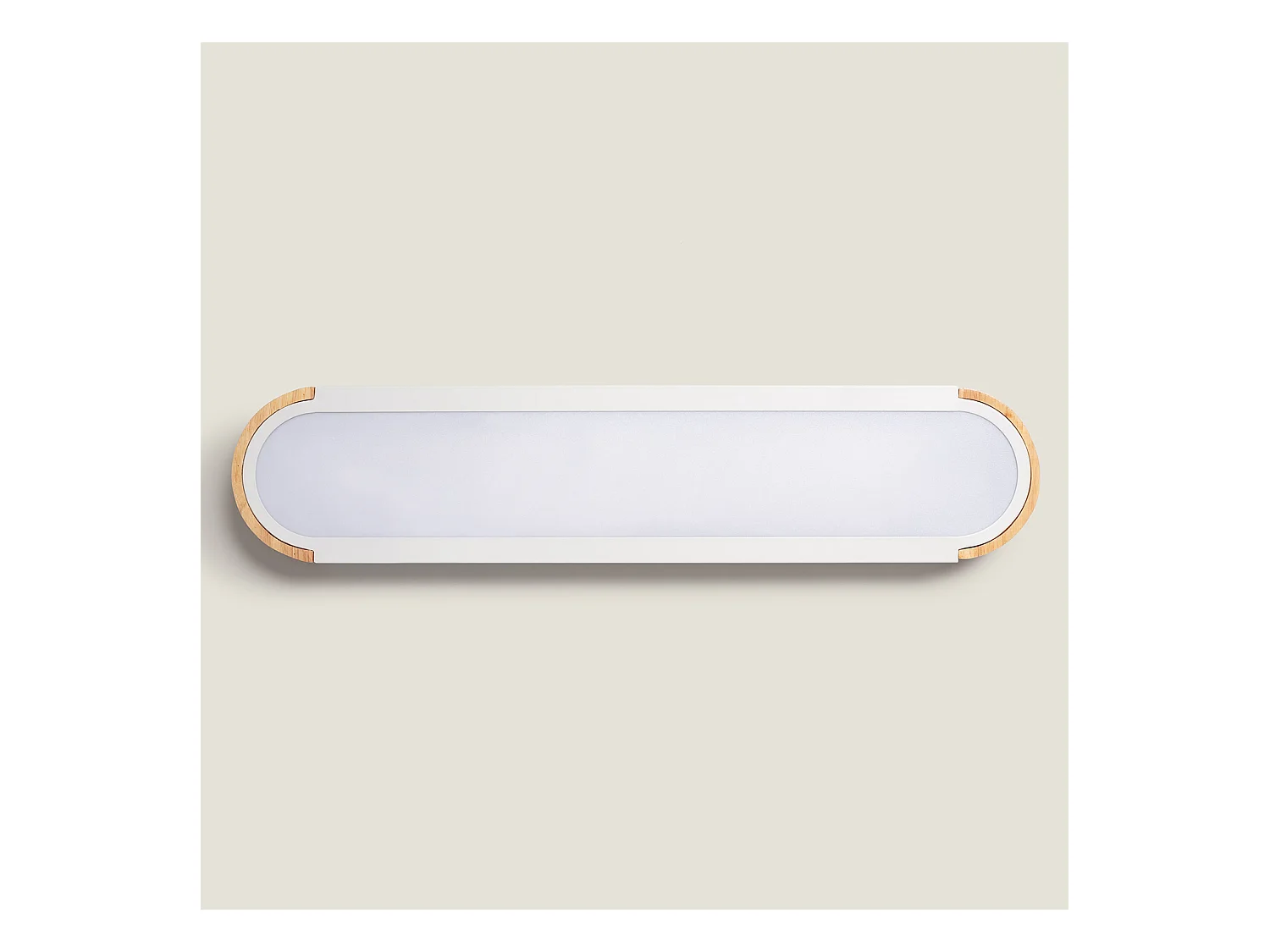 Plafón LED 18W Madera y Metal 140x650 mm CCT Seleccionable Dari Lang Blanco