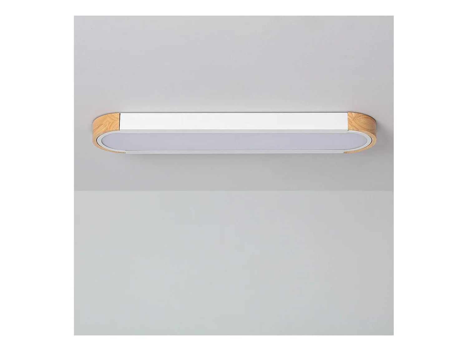 Plafón LED 18W Madera y Metal 140x650 mm CCT Seleccionable Dari Lang Blanco