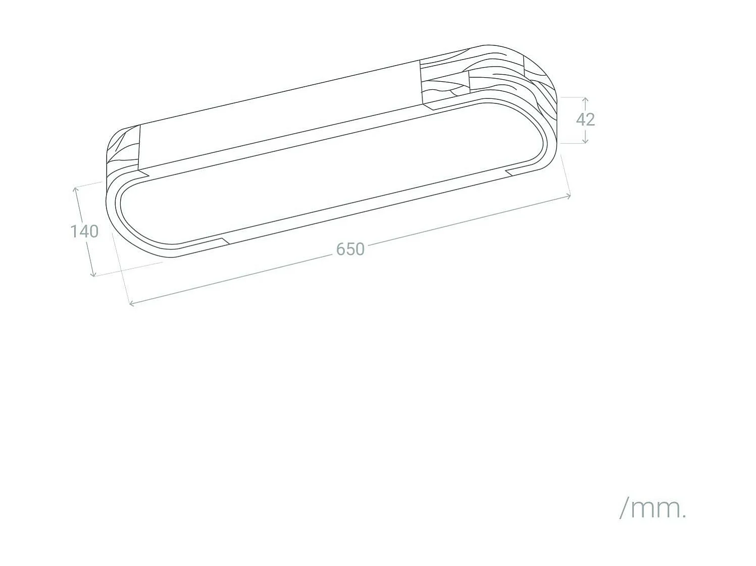 Plafonnier LED 18W Bois et Métal 140x650 mm CCT Sélectionnable Dari Lang Blanc