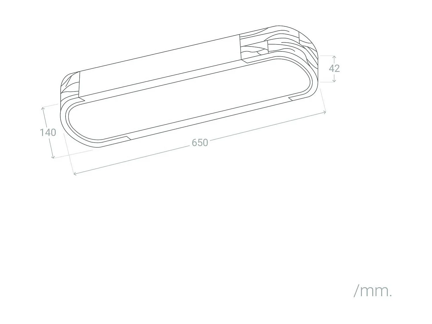Plafonnier LED 18W Bois et Métal 140x650 mm CCT Sélectionnable Dari Lang Blanc