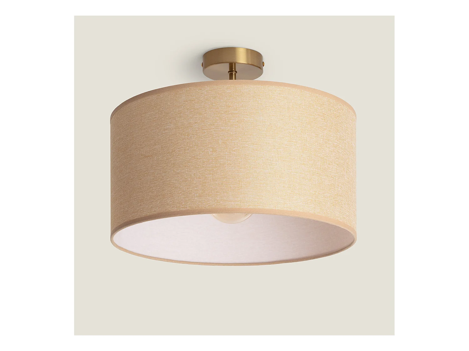 Plafonnier Métal et Tissu Quitón Beige