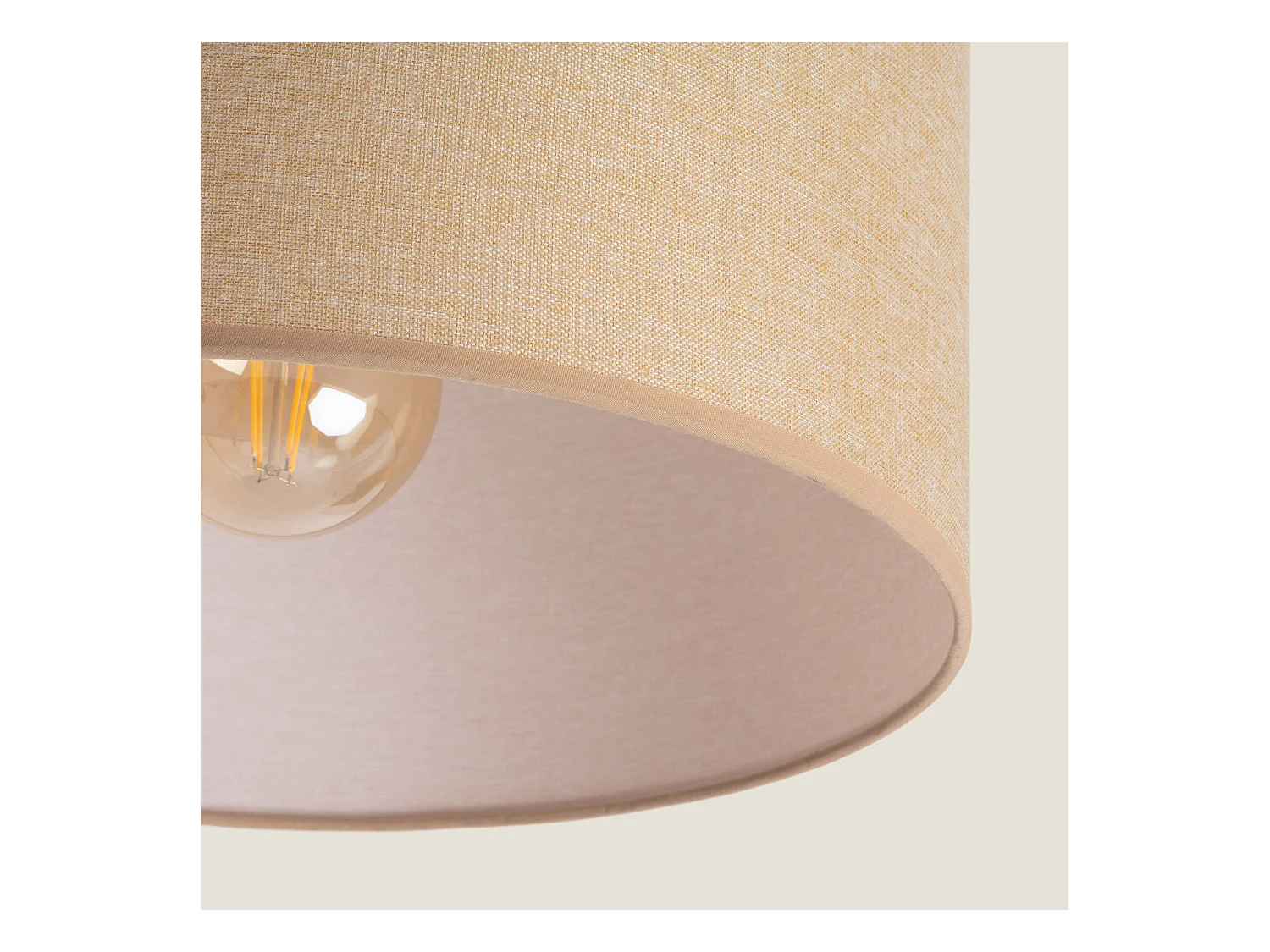 Plafonnier Métal et Tissu Quitón Beige