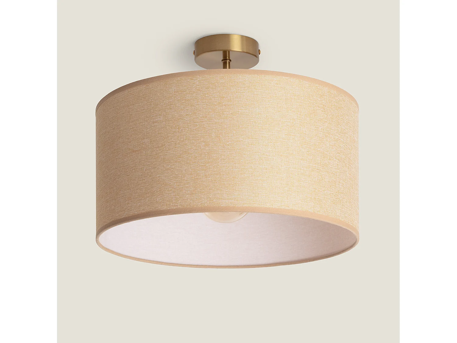 Lampada da Soffitto Metallo e Tessuto Quitón Beige