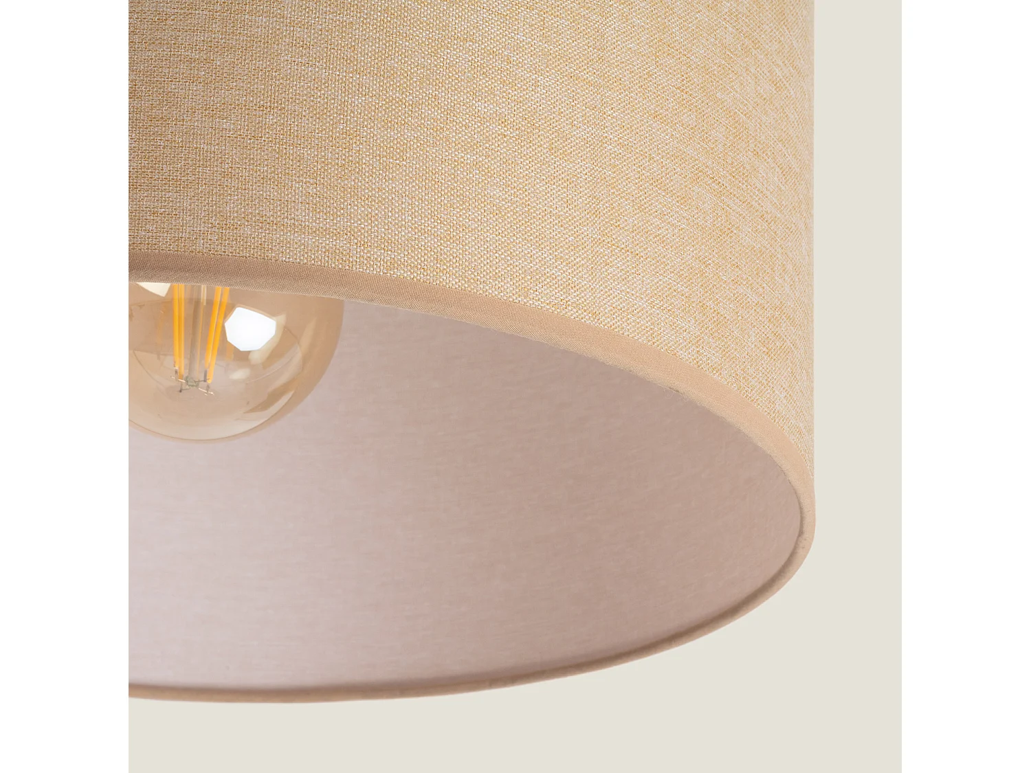 Lampada da Soffitto Metallo e Tessuto Quitón Beige