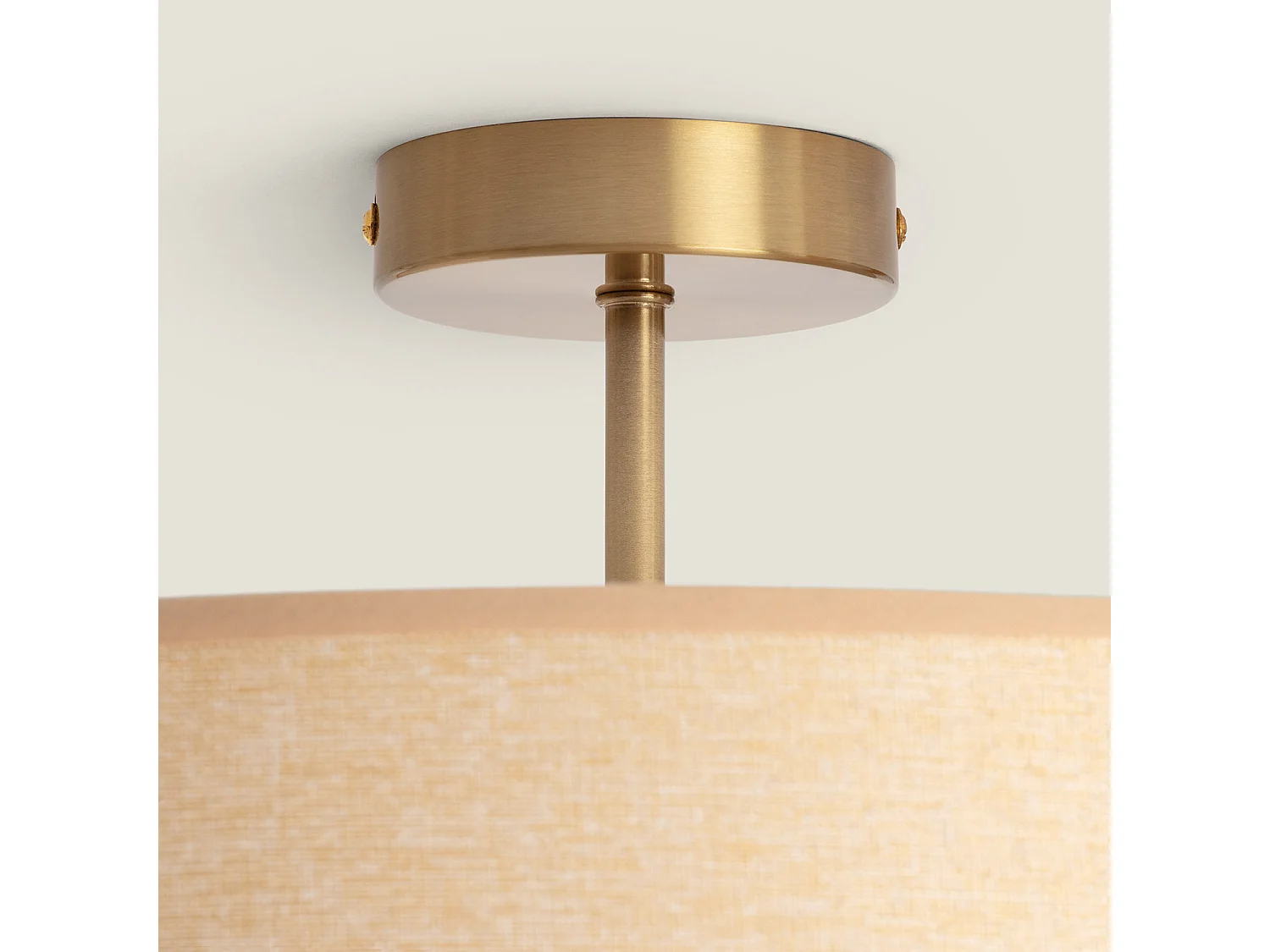 Lampada da Soffitto Metallo e Tessuto Quitón Beige