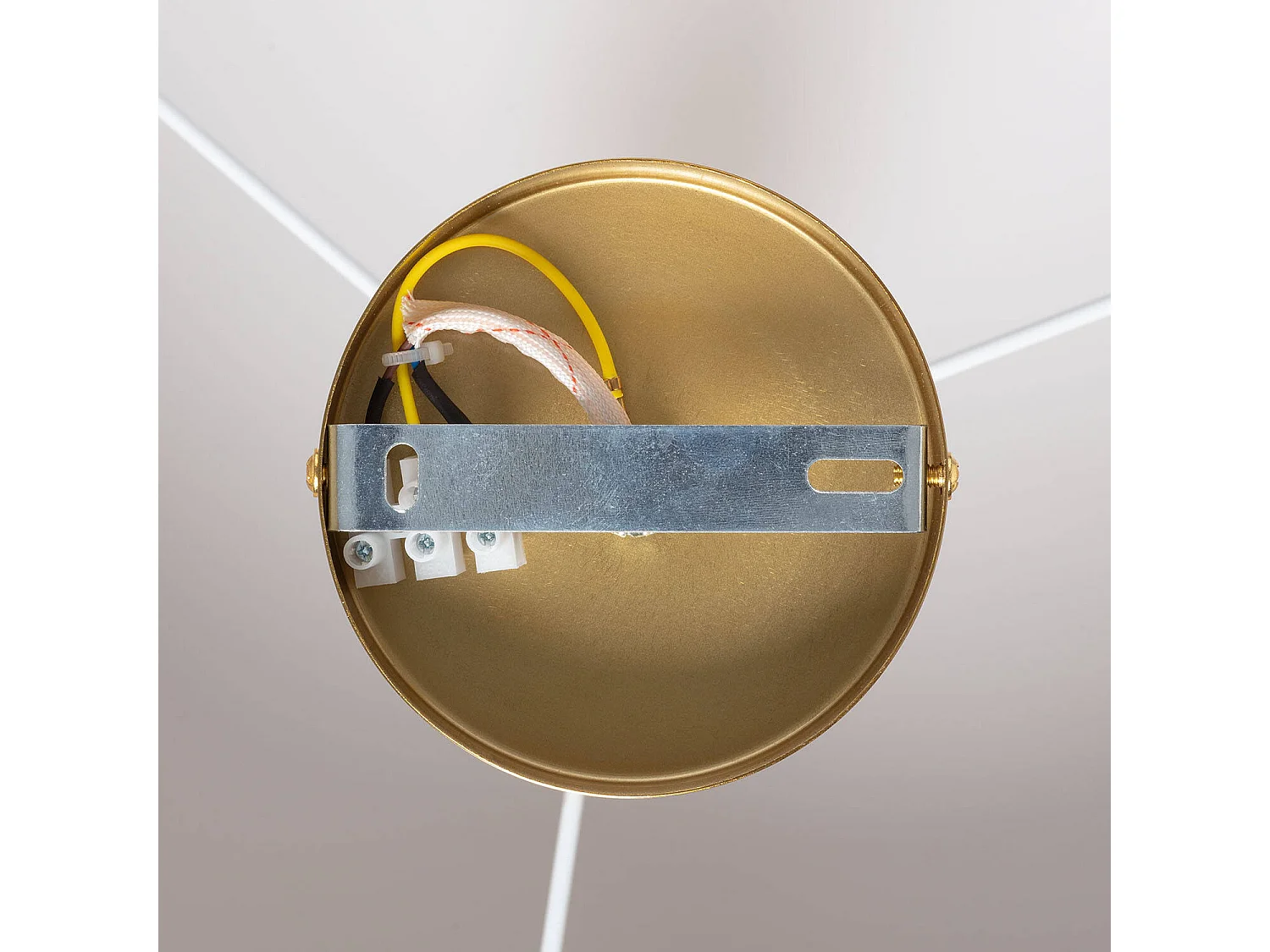 Lampada da Soffitto Metallo e Tessuto Quitón Beige