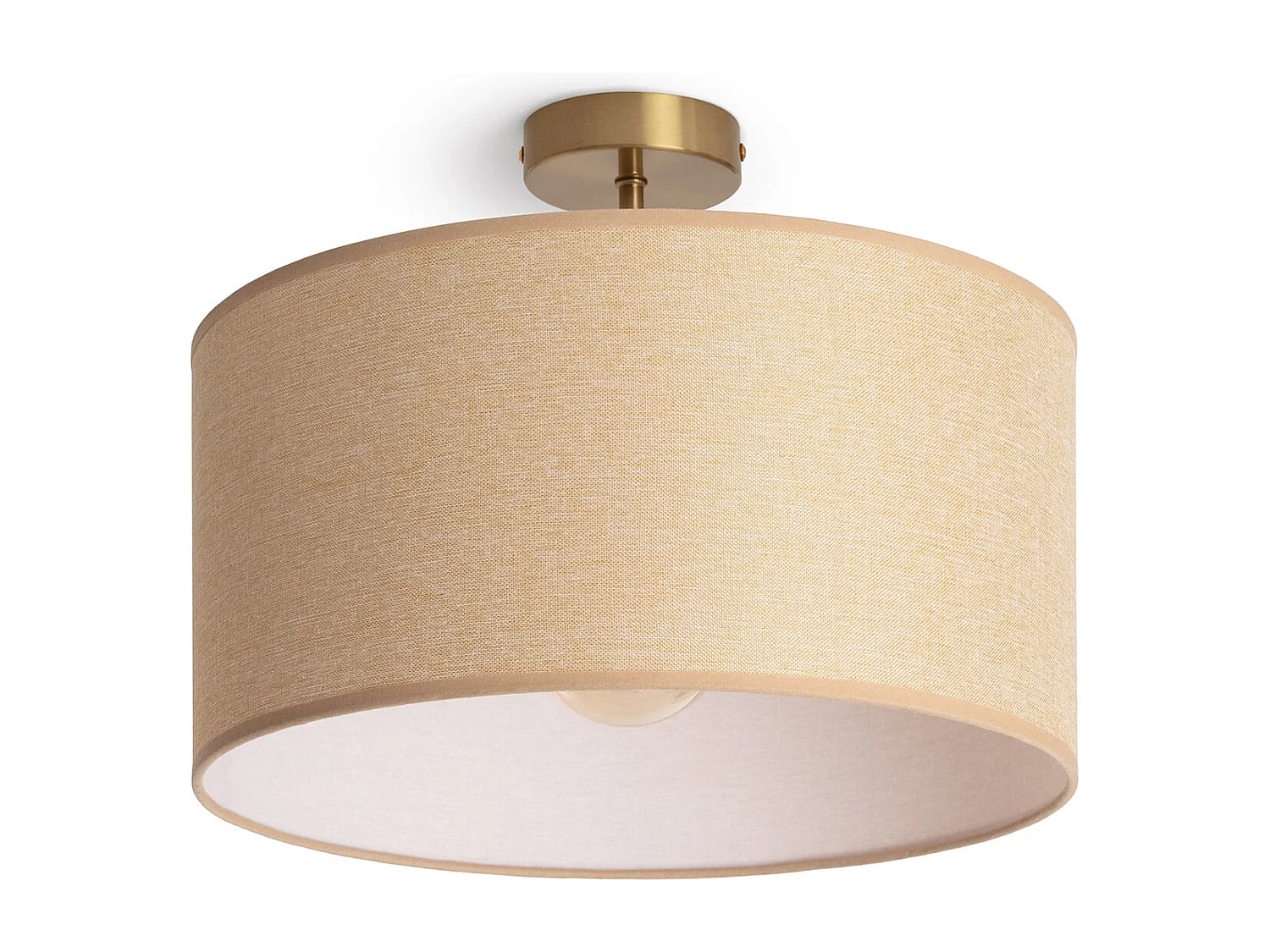 Plafonnier Métal et Tissu Quitón Beige