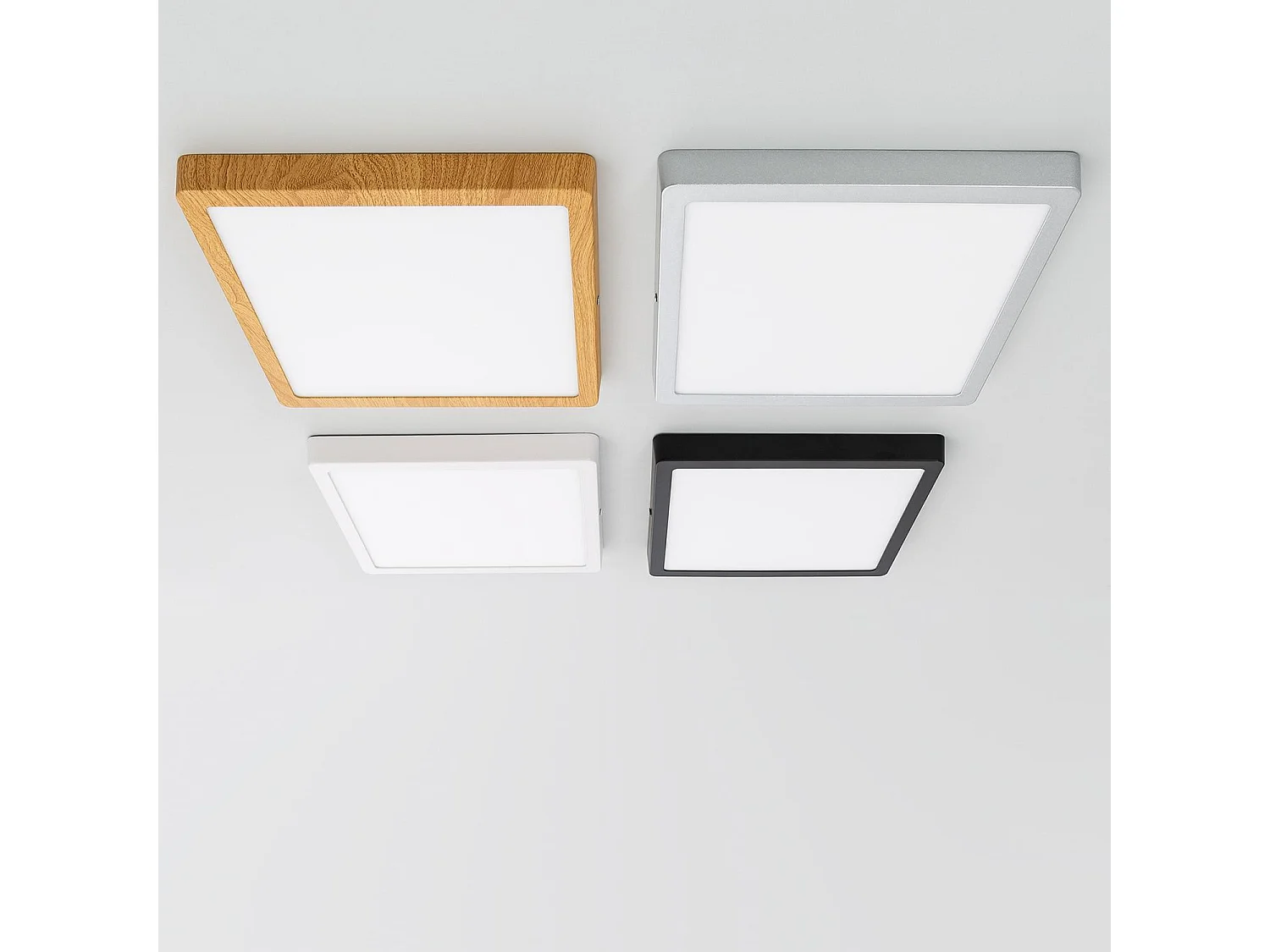 Plafón LED 24W Cuadrado Aluminio 280x280 mm Slim CCT Seleccionable Galán SwitchDimm Negro