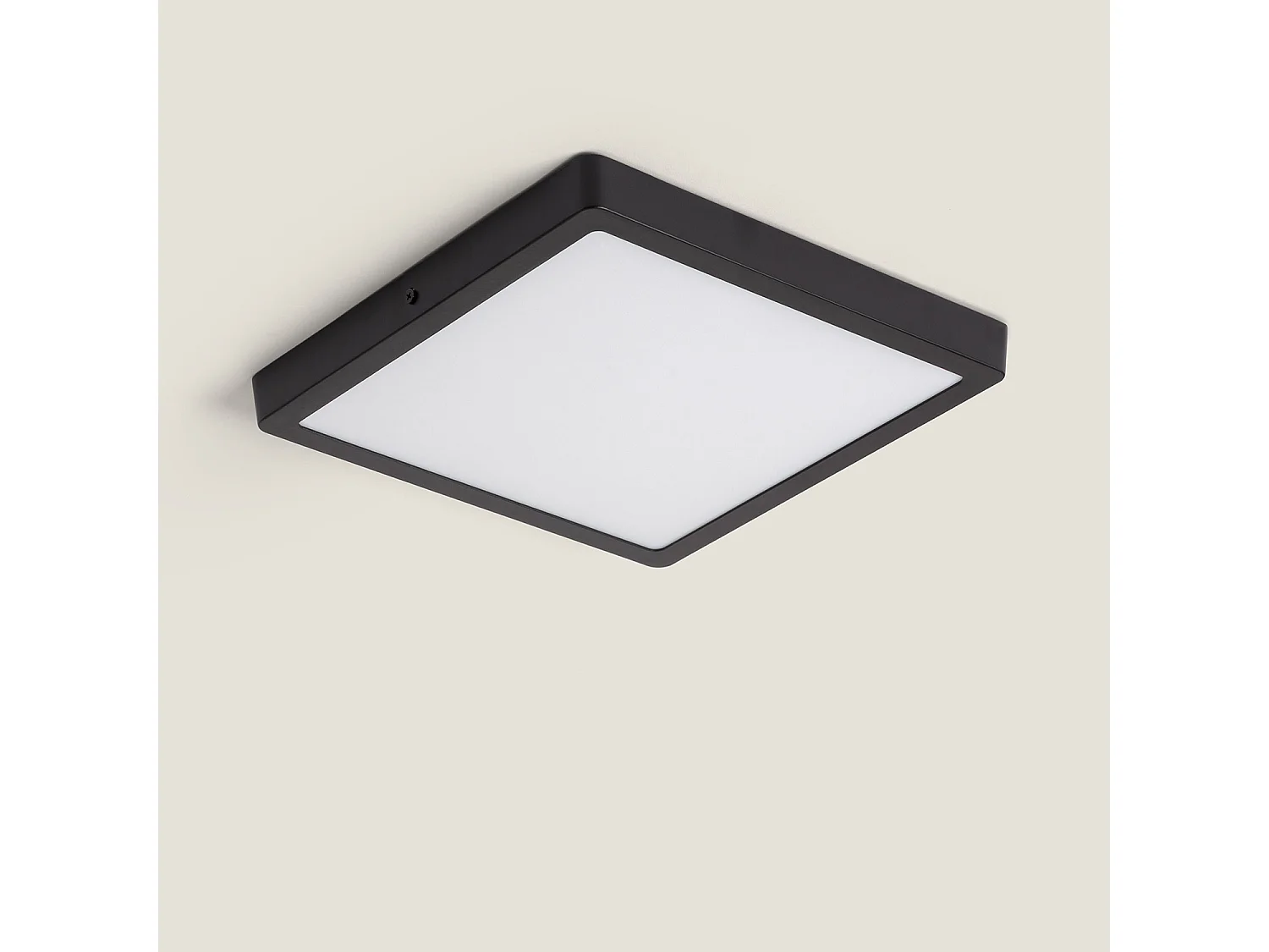 Plafón LED 24W Cuadrado Aluminio 280x280 mm Slim CCT Seleccionable Galán SwitchDimm Negro