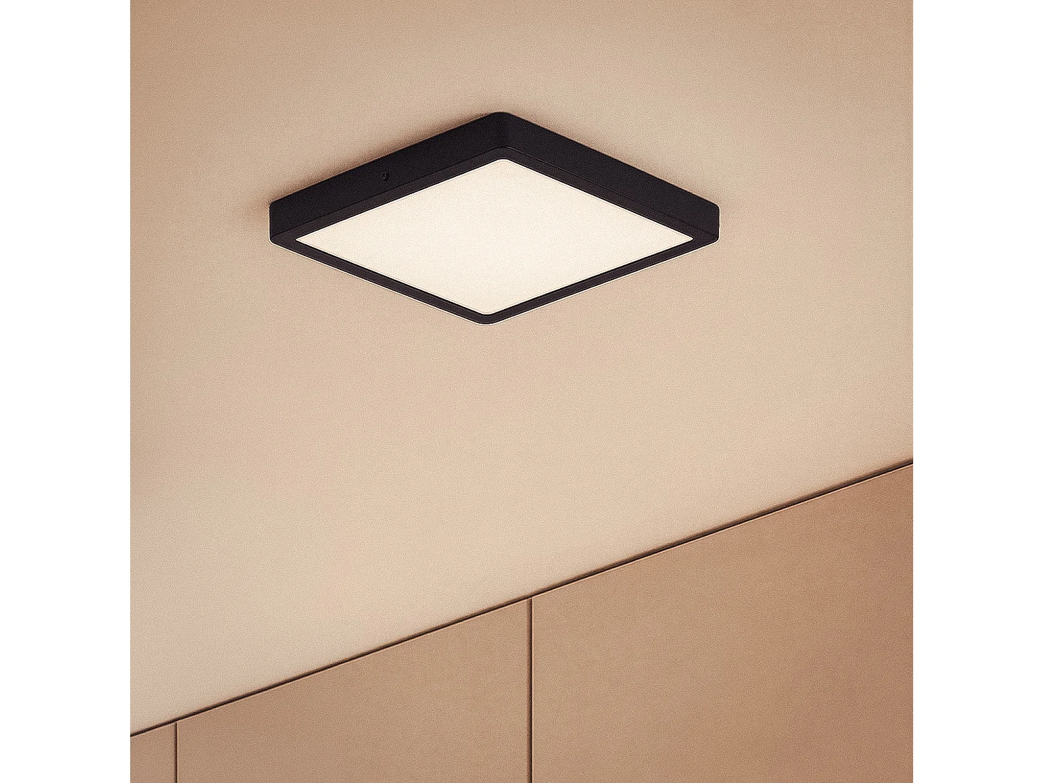 Plafoniera LED 24W Quadrata Alluminio 280x280 mm Slim CCT Selezionabile Galán SwitchDimm Nero