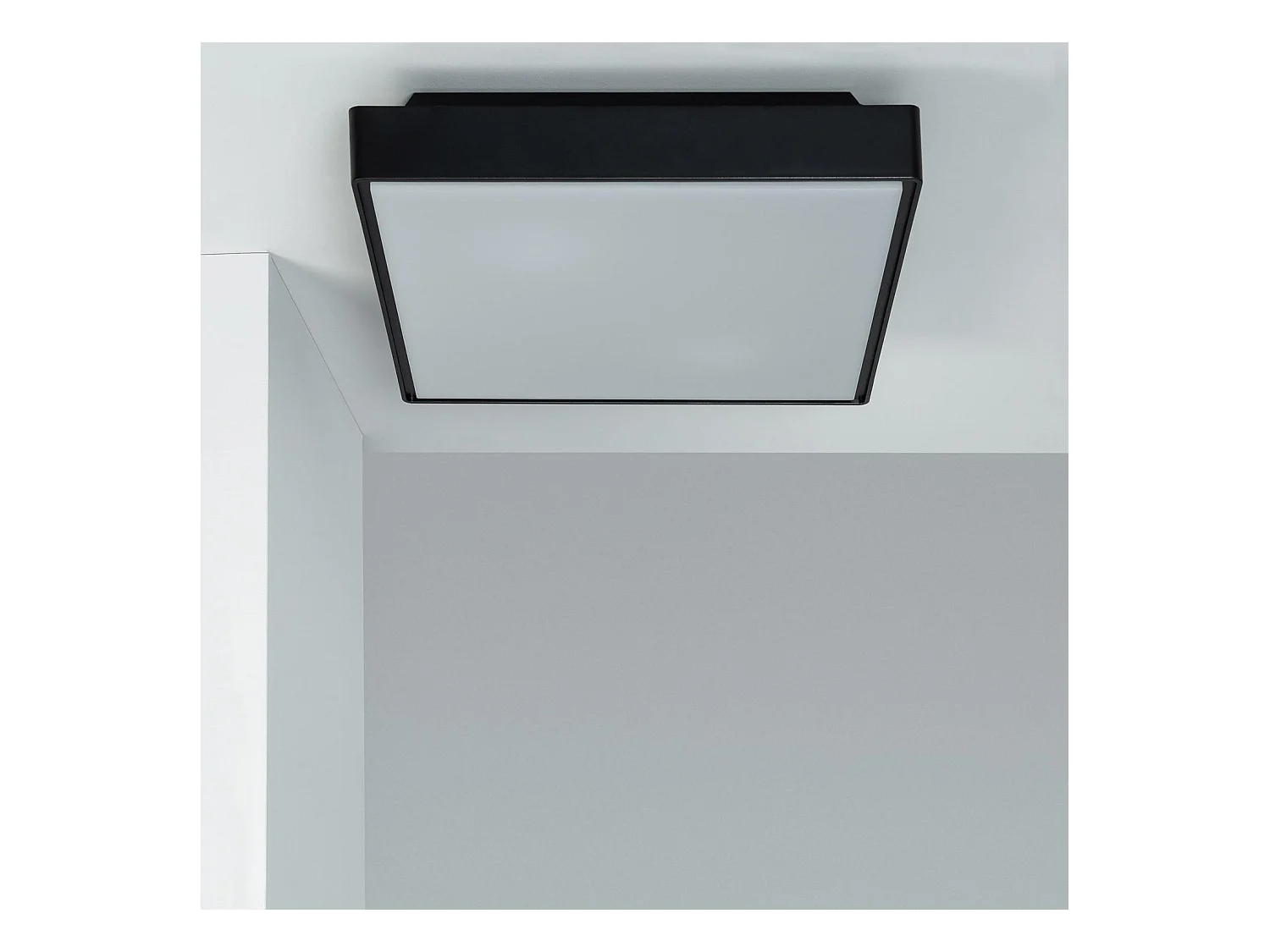 Plafonnier Extérieur Carré Julius IP65 Noir