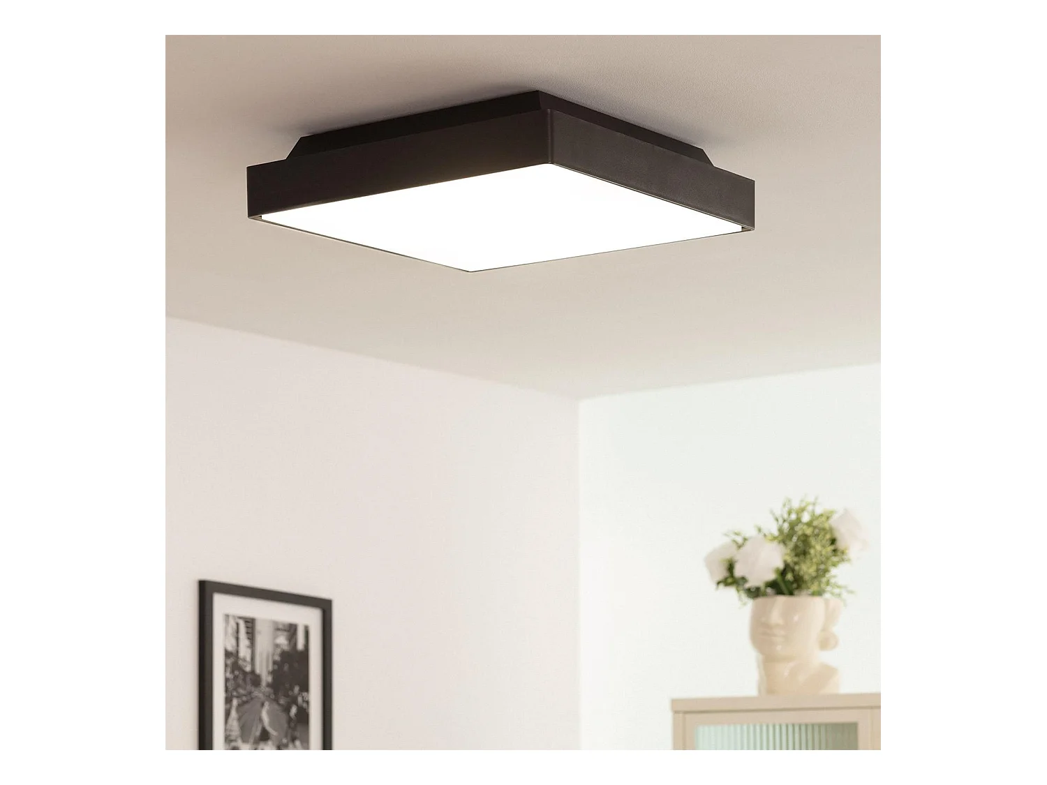 Plafonnier Extérieur Carré Julius IP65 Noir