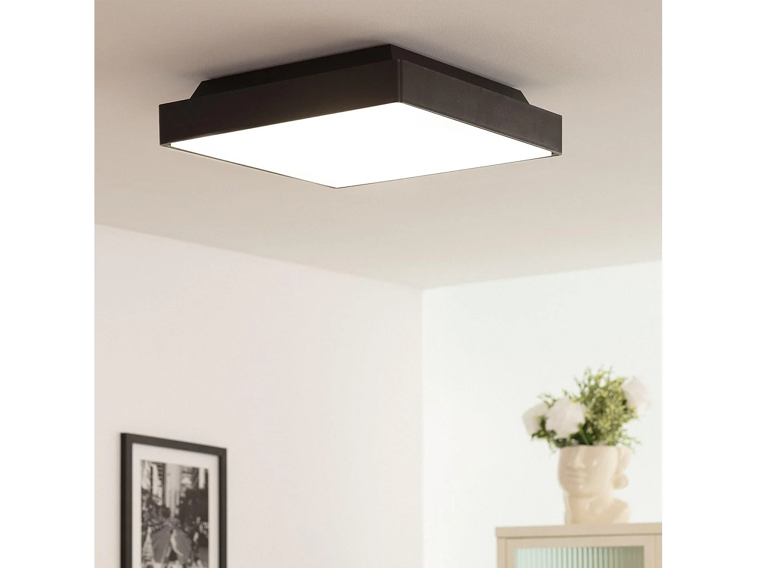 Plafón Cuadrado para Exterior IP65 Julius Negro