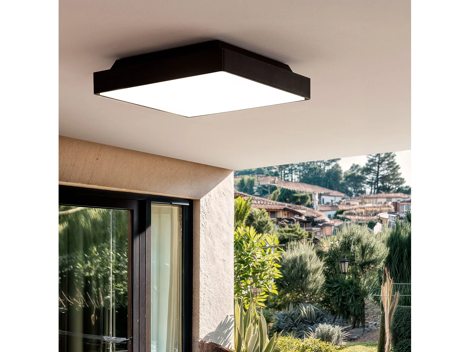 Plafón Cuadrado para Exterior IP65 Julius Negro