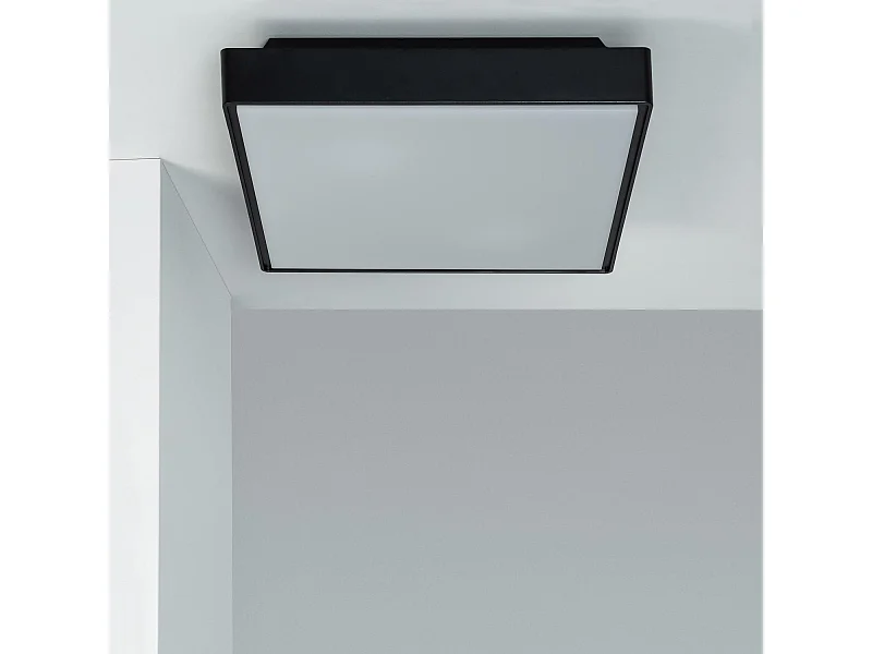 Plafonnier Extérieur Carré Julius IP65 Noir