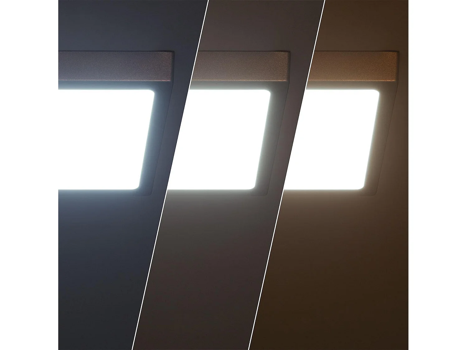 Plafoniera LED 18W Quadrata Aluminio 210x210 mm Slim CCT Selezionabile Galán SwitchDimm Naturale