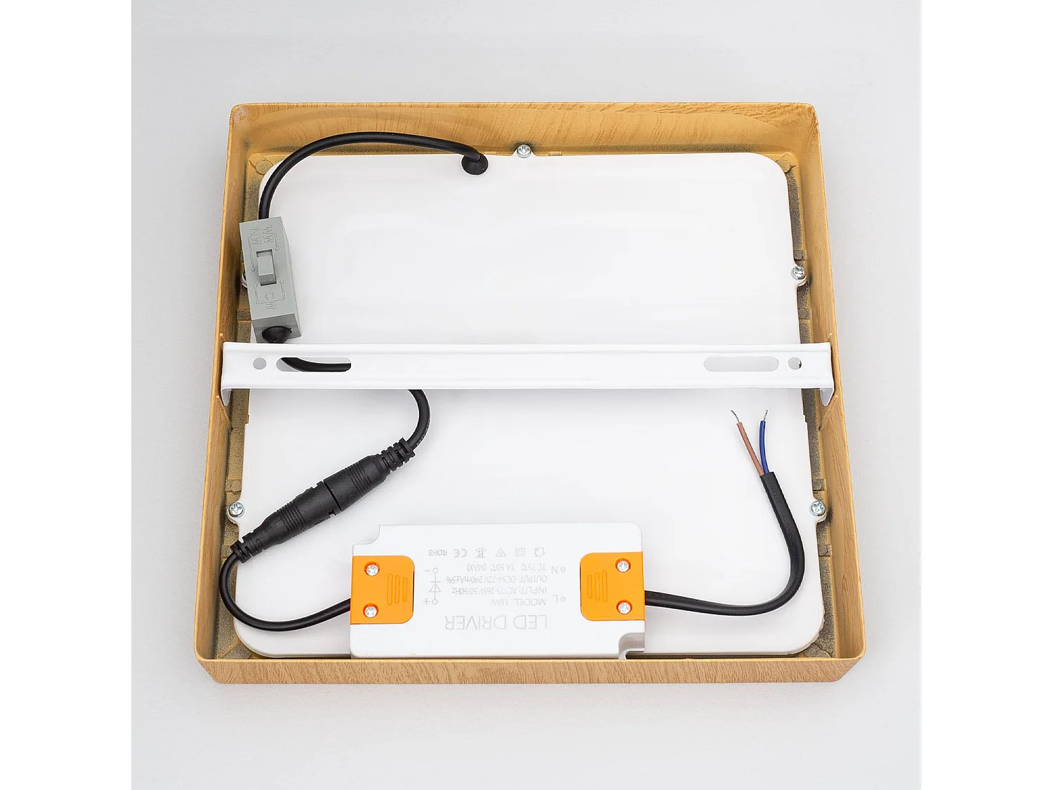 Plafoniera LED 18W Quadrata Aluminio 210x210 mm Slim CCT Selezionabile Galán SwitchDimm Naturale