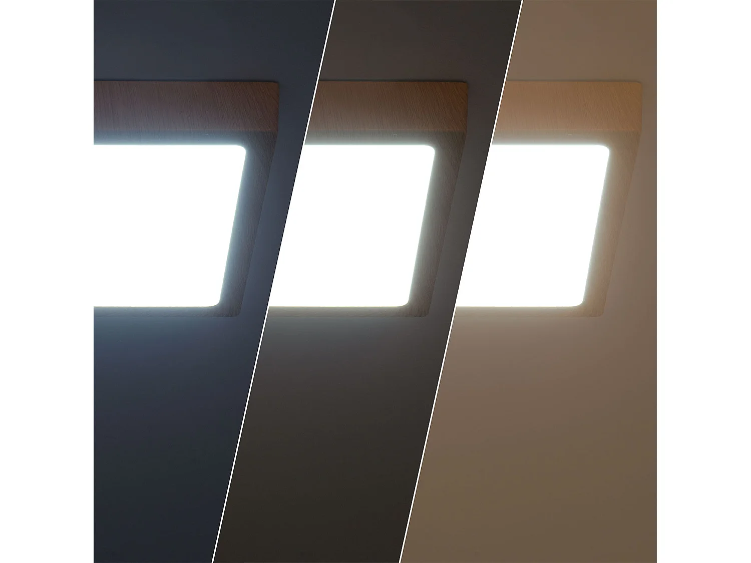 Plafoniera LED 18W Quadrata Aluminio 210x210 mm Slim CCT Selezionabile Galán SwitchDimm Naturale