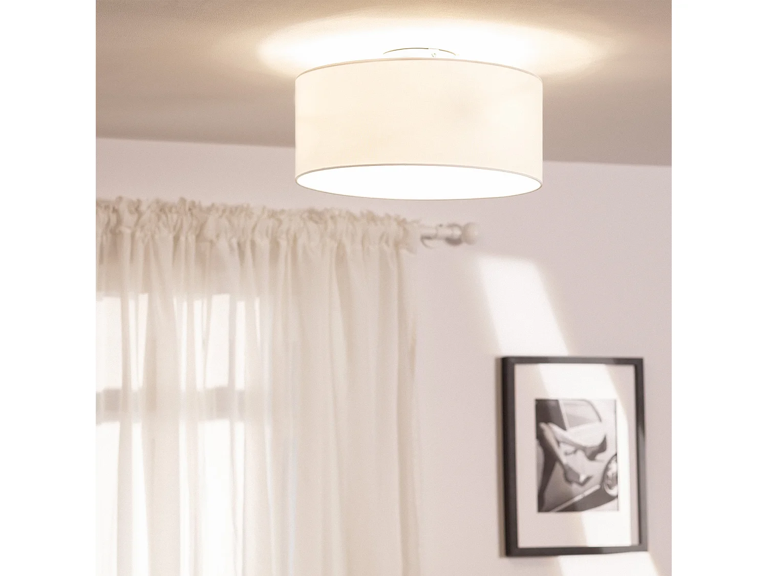 Plafón Circular Tela Ø400 mm Zani Blanco