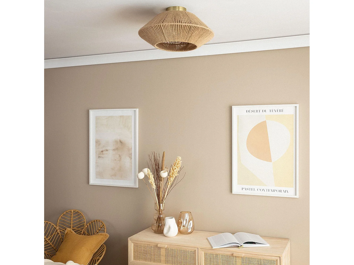 Lampada da Soffitto Corda Naturale Big Moksha Naturale