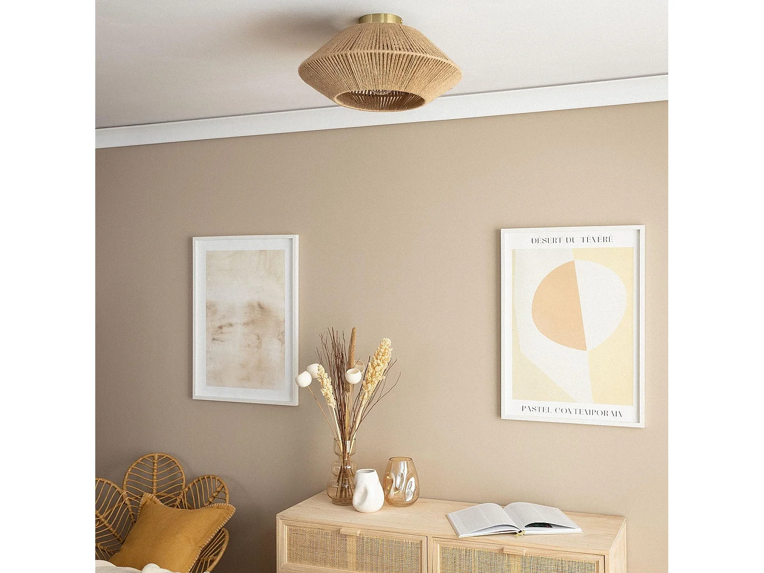 Lampada da Soffitto Corda Naturale Big Moksha Naturale